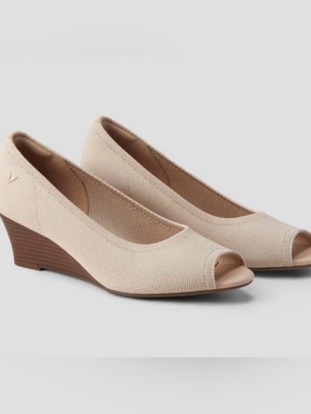 Vivaia Tamia Tan Peep Toe wedge Shoes